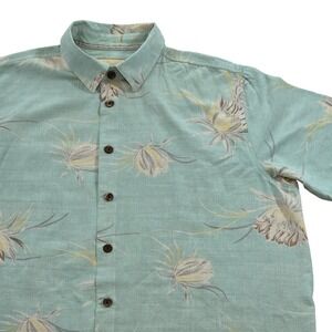 Island Republic 100% Silk Floral Print Hawaiian Shirt Button Up‎ Mens XL